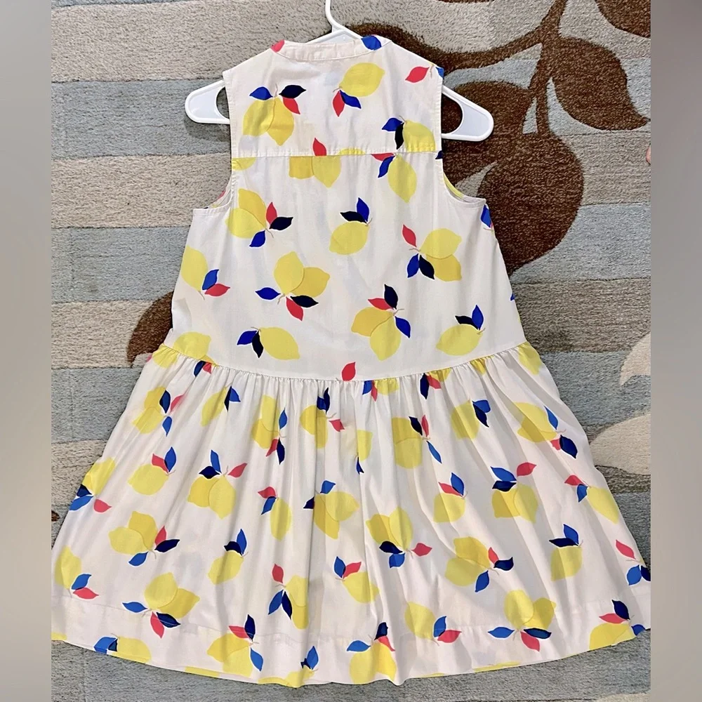Kate Spade Sleeveless Lemon Zest Cotton Tuxedo Shirt Dress
